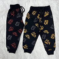 Детские спортивные штаны МАШИНКА для мальчика 1-4 года, цвет только черный с красным