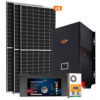 Сонячна електростанція (СЕС) 2.5kW АКБ 3.3kWh (літій) 140 Ah Преміум