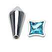 Металева анальна пробка з блакитним кристалом SKN Talla, фото 2