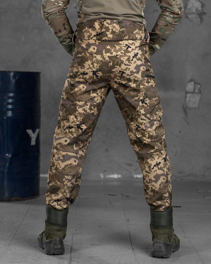 Армейские штаны SoftShell пиксель, тактические теплые брюки с высоким поясом для армии с карманами - фото 4 - id-p2091589520