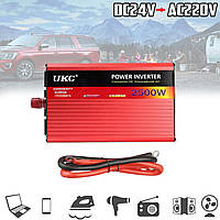 Преобразователь тока автомобильный UKC-2500W 24V инвертор преобразовывает электричество из 24В в 220В(F-S)