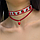 Яркий красный чокер на шею Клубнички с вышивкой на шнурке - комплект Aushal Jewellery, фото 3