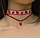 Яркий красный чокер на шею Клубнички с вышивкой на шнурке - комплект Aushal Jewellery, фото 4