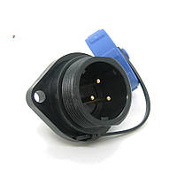 W17B3-03 SP17, вилка, PIN:3, IP68, 500В, 10A, soldering,for Flange,с защитной крышкой, с фланцами