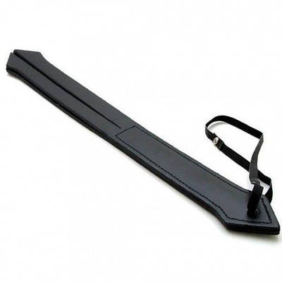 Чорна шкіряна шлепалка у формі стріли для БДСМ-ігор Talla