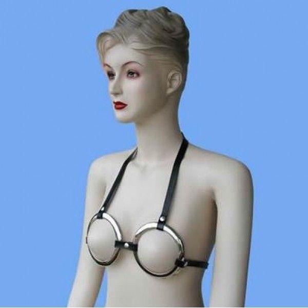 Бюстгальтер відвертий шкіряний чорний для БДСМ Bdsm4u Talla, фото 1