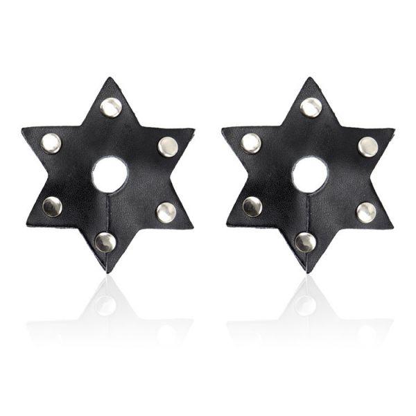 Шкіряні стікіні у вигляді зірочок чорні Talla, фото 1
