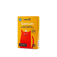 Дополнительный корм Smartis Calcium с кальцием и витамином D3 для кошек 50 таб KM, код: 8025470