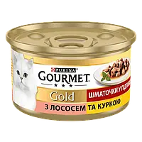 Purina Gourmet Gold Кусочки в соусе с лососем и курицей 85 г влажный корм для котов (122919-24) NY