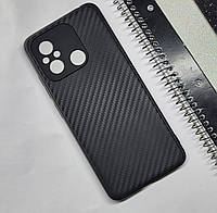 Чехол для Xiaomi Redmi 12C накладка тонкий карбоновый чехол на сиоми 12редми 12ц черный