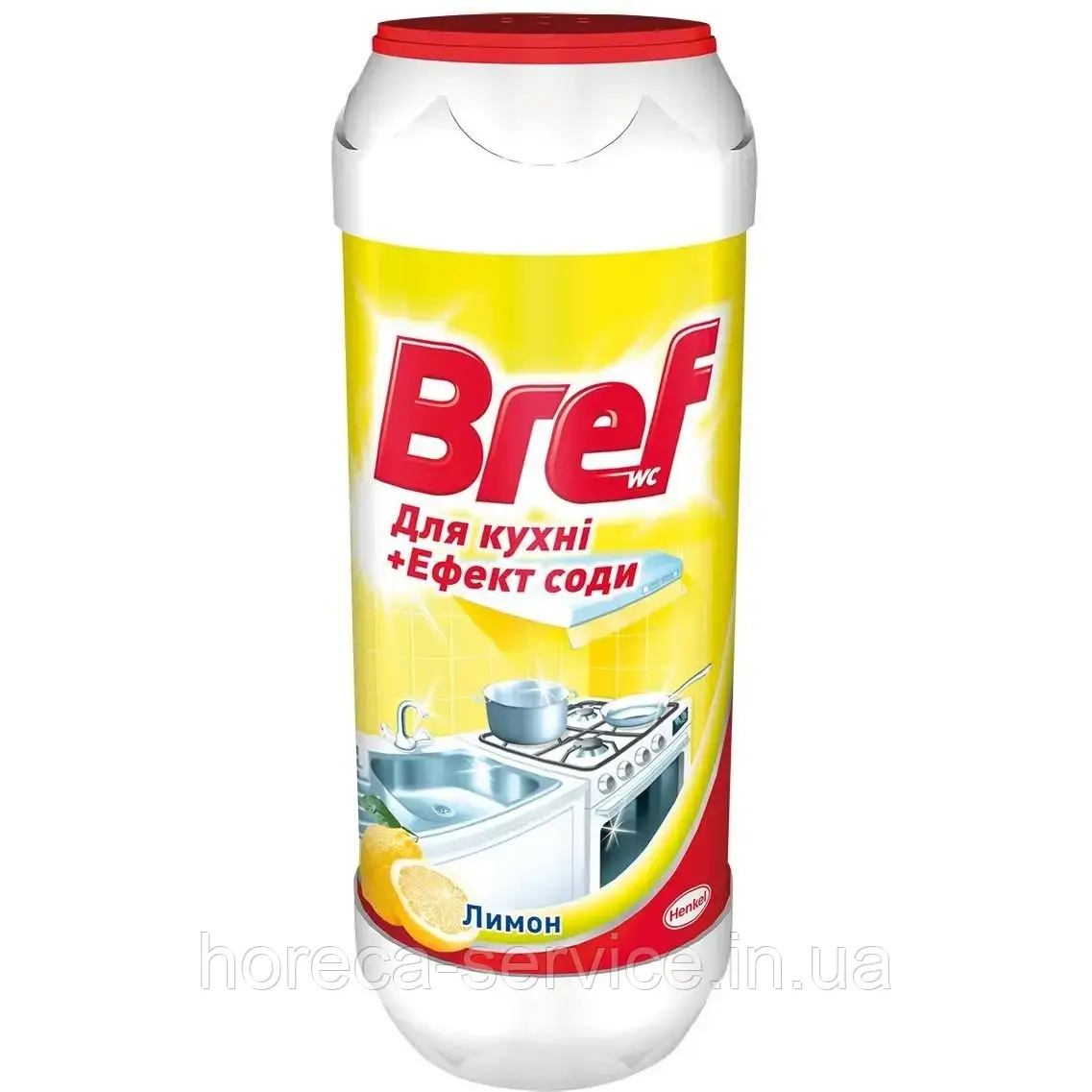 Чистящий порошок Bref Для кухни, с эффектом соды, с ароматом лимона, 0,5 кг - фото 1 - id-p2091620355
