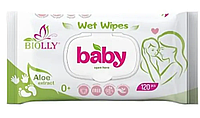 Влажные салфетки детские Wet Wipes 120шт с клапаном