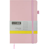 Книга записная Buromax Etalon 125x195 мм 96 листов в клетку обложка из искусственной кожи Розовая