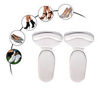 Силіконові вкладиші-підп'ятники для взуття 2 в 1 прозорі обрізні. Вставки у взуття для зменшення тиску, фото 9