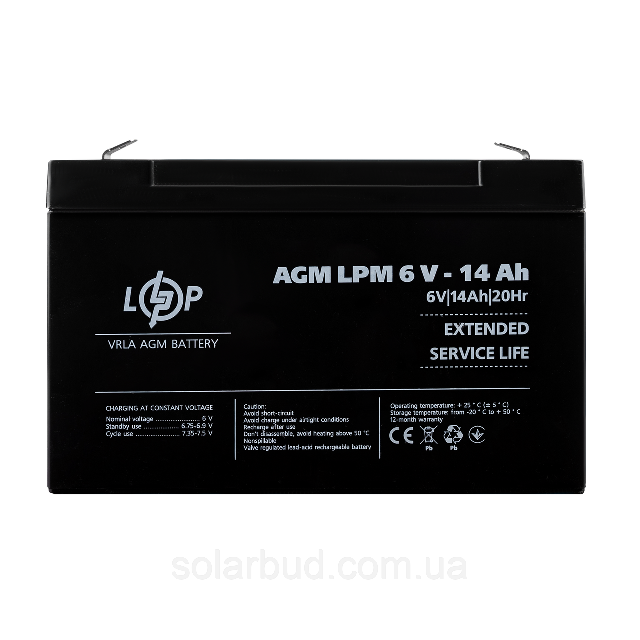 Акумулятор AGM LPM 6V - 14 Ah, фото 1