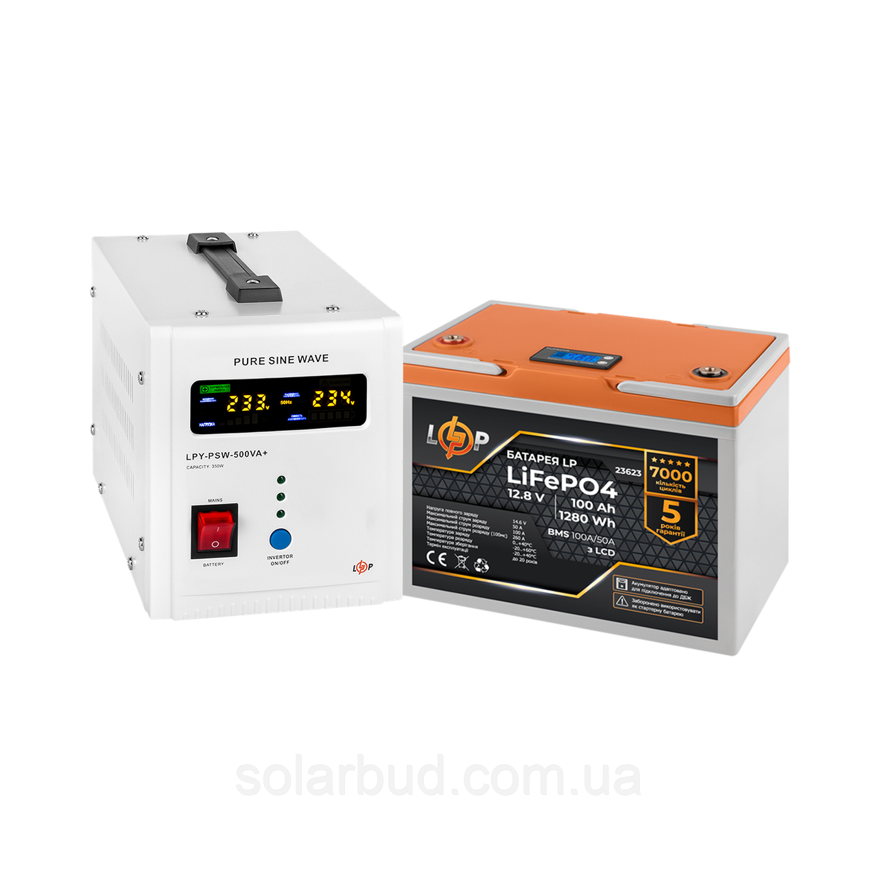 Комплект резервного живлення LP (LogicPower) ДБЖ + літієва (LiFePO4) батарея (UPS В500+ АКБ LiFePO4 1280Wh)