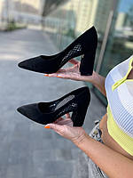 Туфлі жіночі BASHILI P21970-1 чорні (весна-осінь, еко-замша) (4976) 36-40