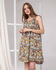 Нічна сорочка для вагітних та годуючих Nicoletta Метелик розмір S (42-44) Сірий+Жовтий