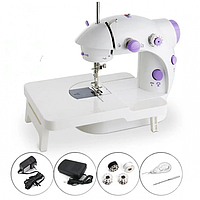 Портативная швейная машинка Mini Sewing SM202A с столом 4 в 1 адаптером 220В и педалью PRO_365