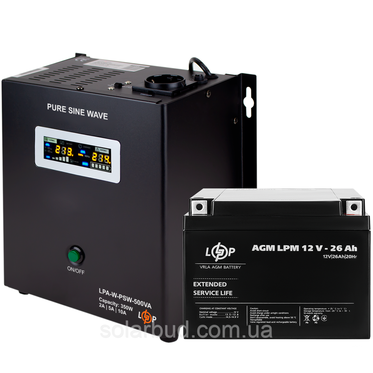 Комплект резервного живлення для котла LP (LogicPower) ДБЖ + AGM батарея (UPS 500VA + АКБ AGM 330W)
