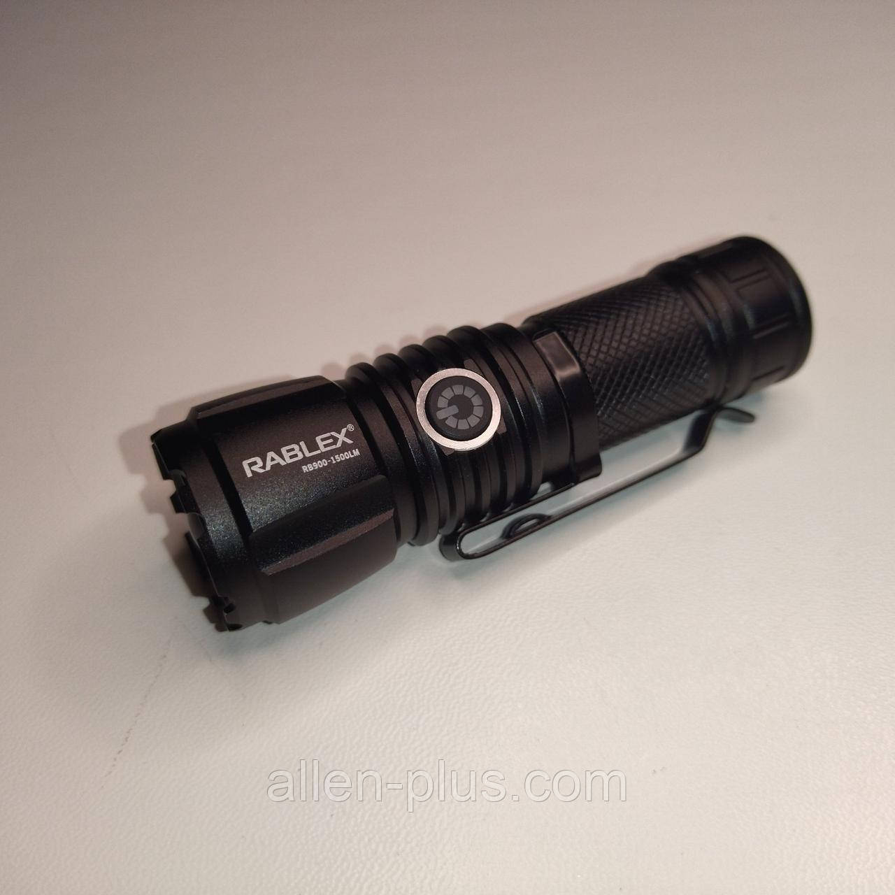 Ліхтар ручний RABLEX RB900, 1500Lm, Zoom, АКБ 16340, USB Type C