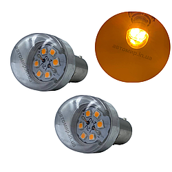Світлодіодна лампа Харків з цоколем BA15s P21W 6 SMD 12V-24V жовтий 2шт