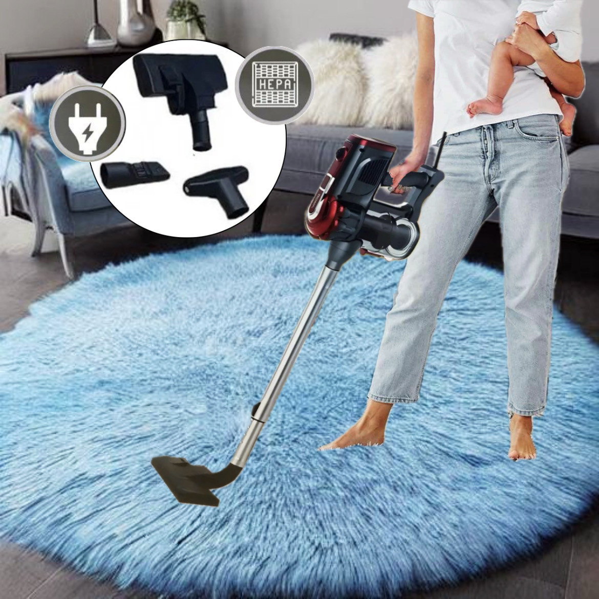 Вакуумний пилосос із мийним фільтром Stick&Handheld Vacuum XYX-TC02, 650 Вт Ручний пилосос sky 2 в 1
