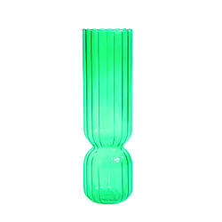 Ваза для квітів REMY-DEСOR скляна декоративна ваза Венді зеленого кольору висота 17 см для декору будинку