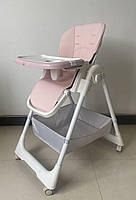 Детский стульчик для кормления Toti Т-71030 со съёмным столиком и мягким чехлом / розовое для девочки