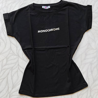 Жіноча футболка oversize на 44-48 розмір "Монохром"