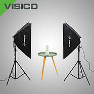 96W Набір постійного світла Visico LED-192A Softbox Kit софтбокси для фото та відео, фото 2