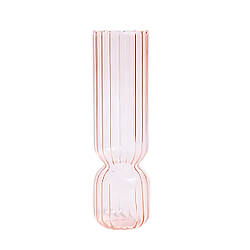 Ваза для квітів REMY-DEСOR скляна декоративна ваза Венді рожевого кольору висота 17 см для декору будинку