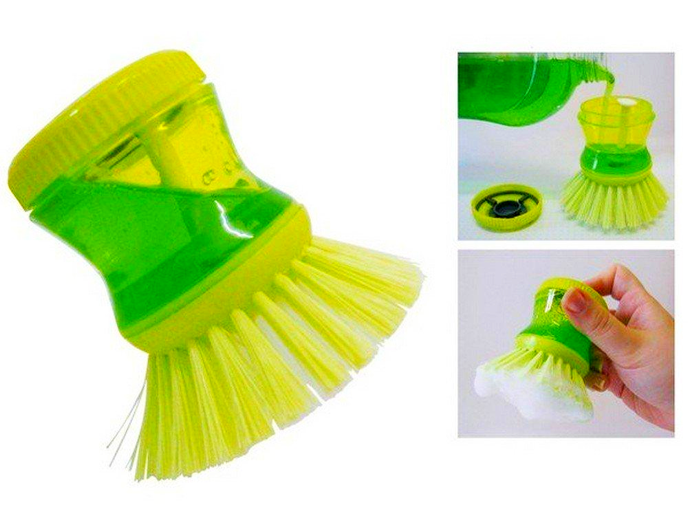 Кухонна щітка для миття посуду з дозатором Kitchen Soap Dispensing Green щетка с дозатором, фото 1