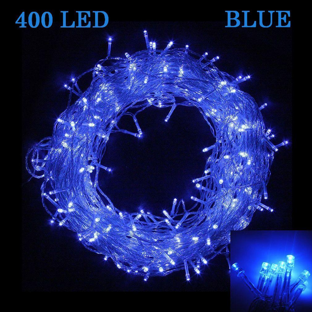 Світлодіодна гірлянда LED 400 Blue прозорий провід, фото 1