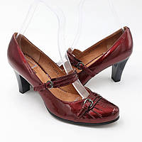 Туфли женские кожаные лакированные цвет бордо , размер 40 по стельке 26.5 сантиметра Conni код-(2426 б)