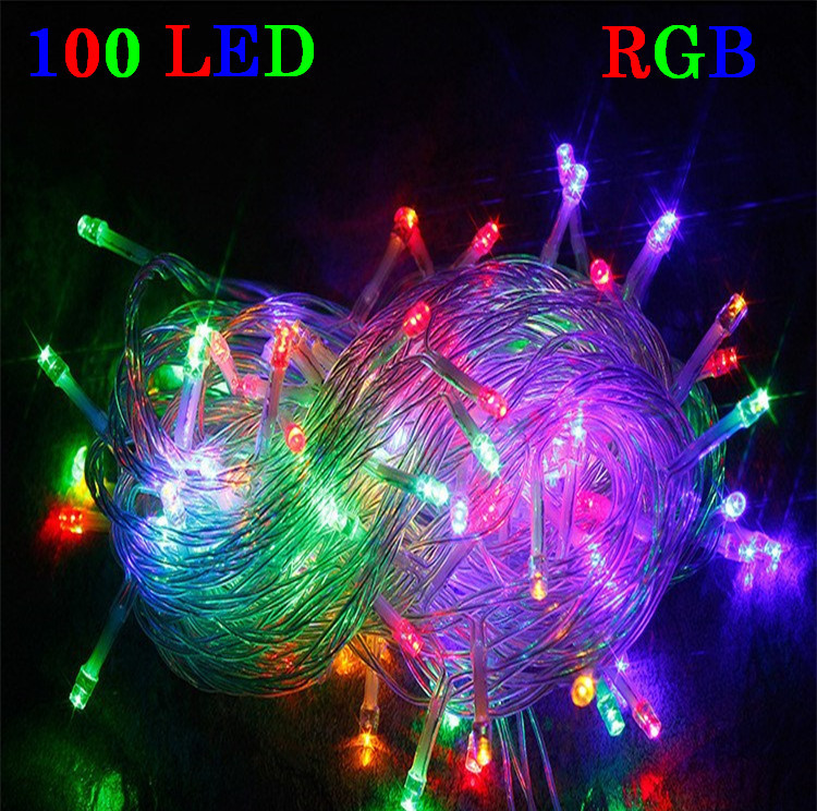 Світлодіодна гірлянда X-MAS 100 Led RGB прозорий провід, фото 1