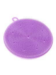 Силіконова губка для миття посуду Silicone Sponge Violet, фото 1