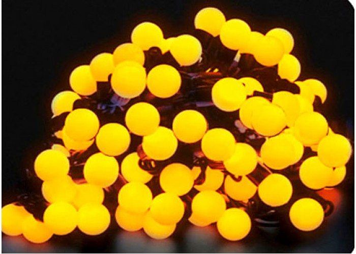 Світлодіодна гірлянда LED 100 Balls Yellow чорний провід