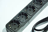 Мережевий фільтр подовжувач 5 розеток 1.8 м GREELITE Black, фото 3