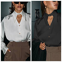 Женская стильная блузка в расцветках - ткань шелк Армани
