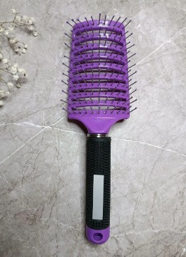 Гребінець-масажка для волосся продувна з прогумованою ручкою, фото 1
