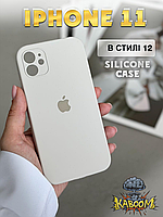 Чехол с квадратными бортами на Айфон 11 Белый , Silicone Case для iPhone 11 Antique White