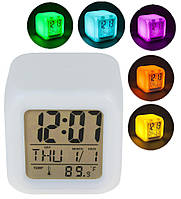 Часы хамелеон с термометром будильник ночник UKC 508 (1246) (F-S)