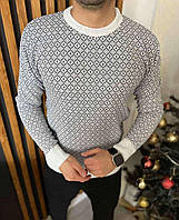 Стильный базовый демисезонный мужской свитер, теплый мужской свитер эластичный круглый вырез горловины XL