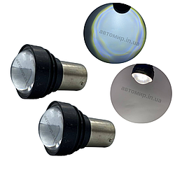 Світлодіодна лампа з цоколем BA15s P21W R5 9 SMD 12V-24V лінза Білий 2шт