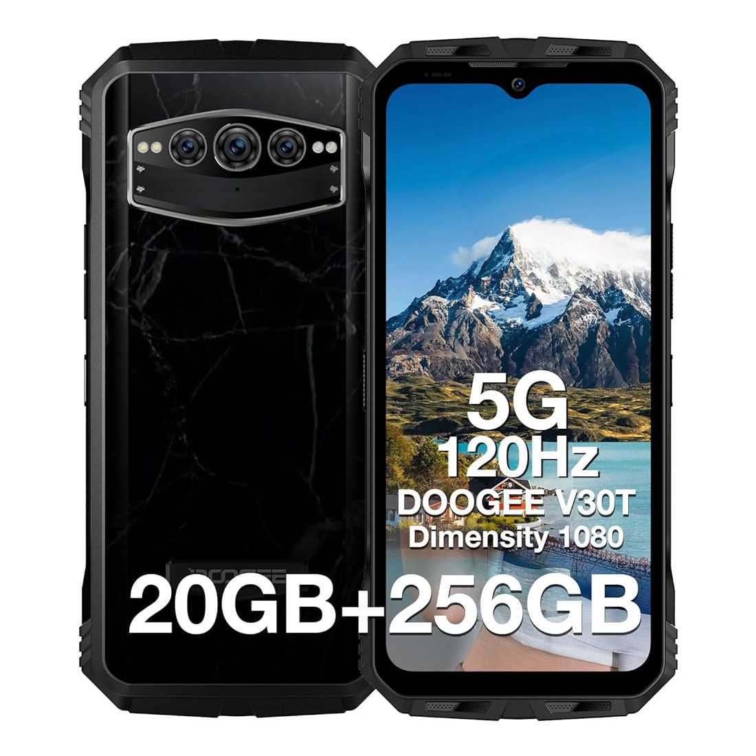 Телефон протиударний Doogee V30T 12Gb/256Gb, 5G, 108Mx камера нічного бачення