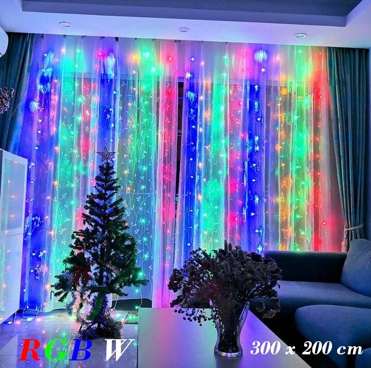Гірлянда штора водоспад LED 320 3х2м RGBW светодиодная гирлянда водопад, фото 1