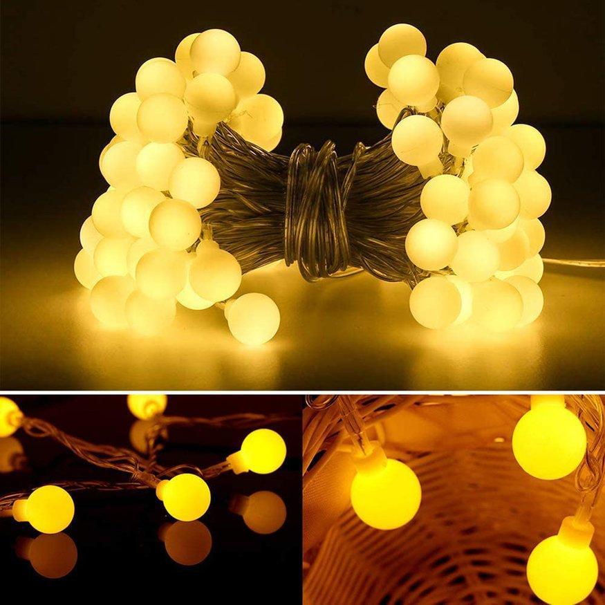 Світлодіодна гірлянда LED 100 Balls Warm White білий провід
