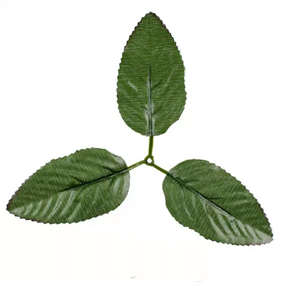 Штучний лист троянди 3-ка, 16см (100 шт. в уп.), фото 1