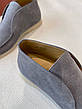 Жіночі сині сірі замшеві Лоро Піана лофери Loro Piana Open Walk туфлі демісезонні чоботи, фото 6